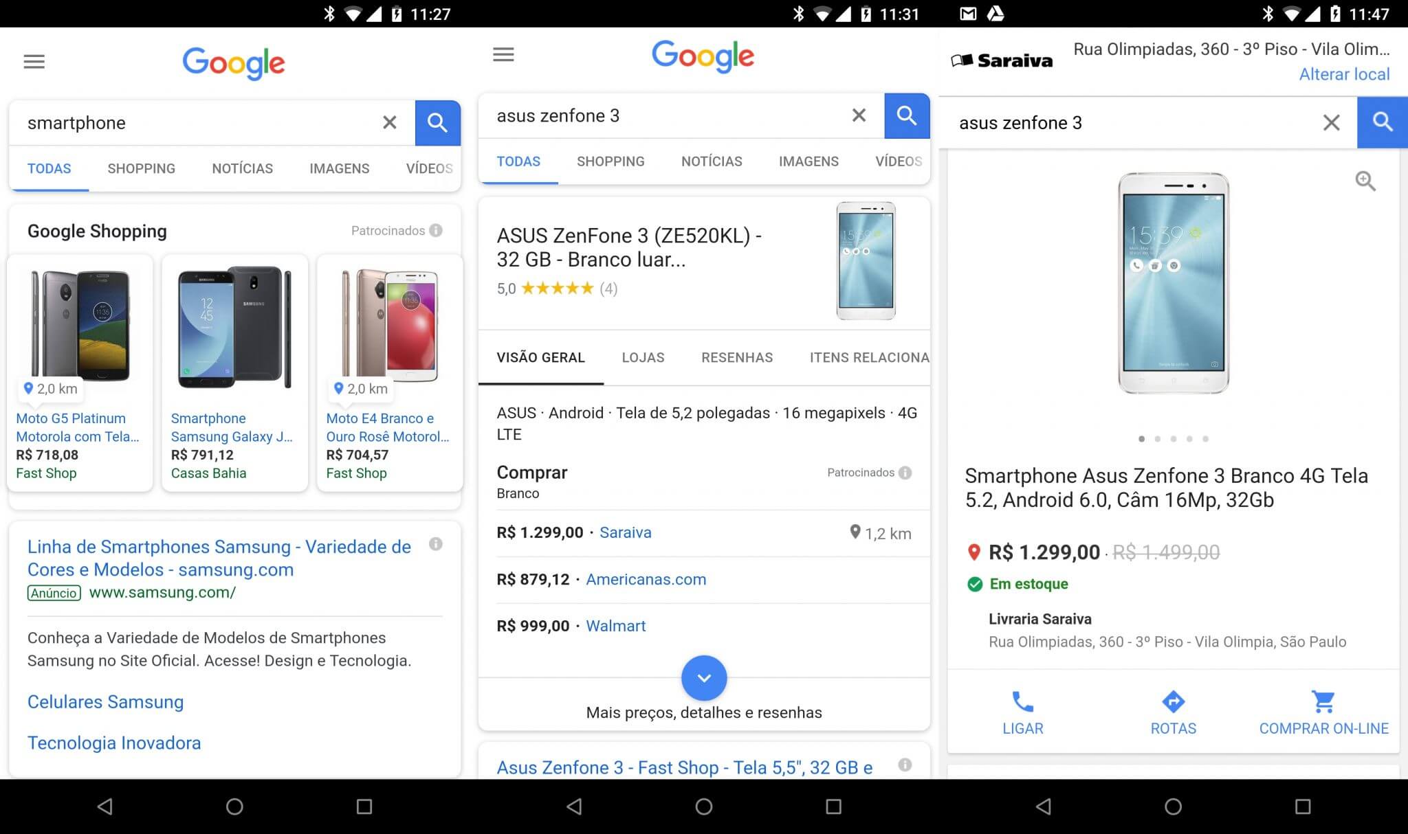 Google shopping agora mostra produtos em estoque em lojas próximas