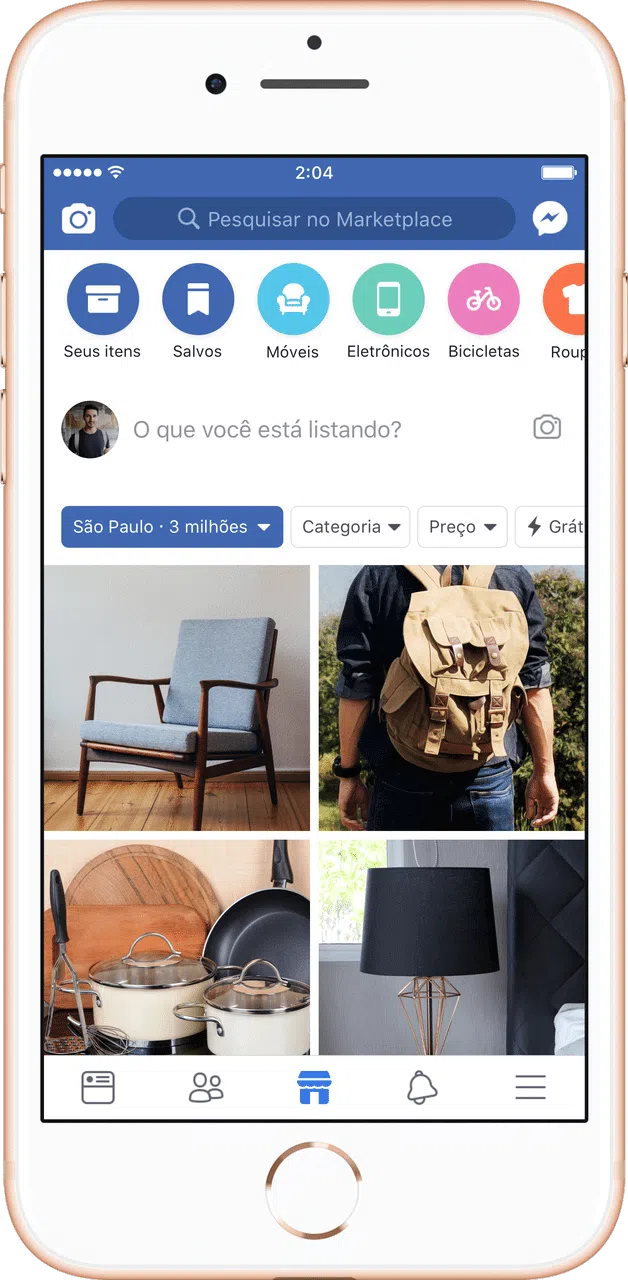 Facebook lança marketplace no brasil. Serviço exclusivo para compra e venda de produtos pela maior rede social da internet começa a funcionar a partir de amanhã.